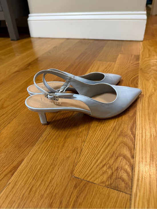 Franco Sarto Shoes - Franco Sarto Pale Blue Pointed-Toe Slingback Heels